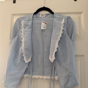 Sienna Sky Light Blue Lace-Trimmed Skirt and vest. New with tags